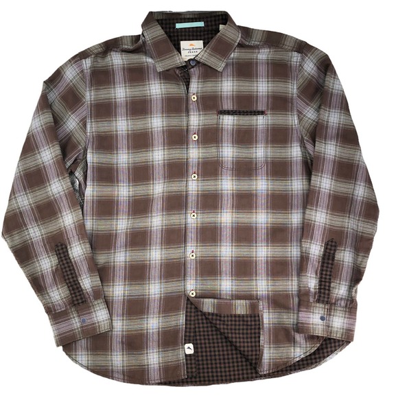 Tommy Bahama Mens Size XL Modern Fit Long Sleeve Shirt Contrast Plaid Button-Up - Picture 8 of 8